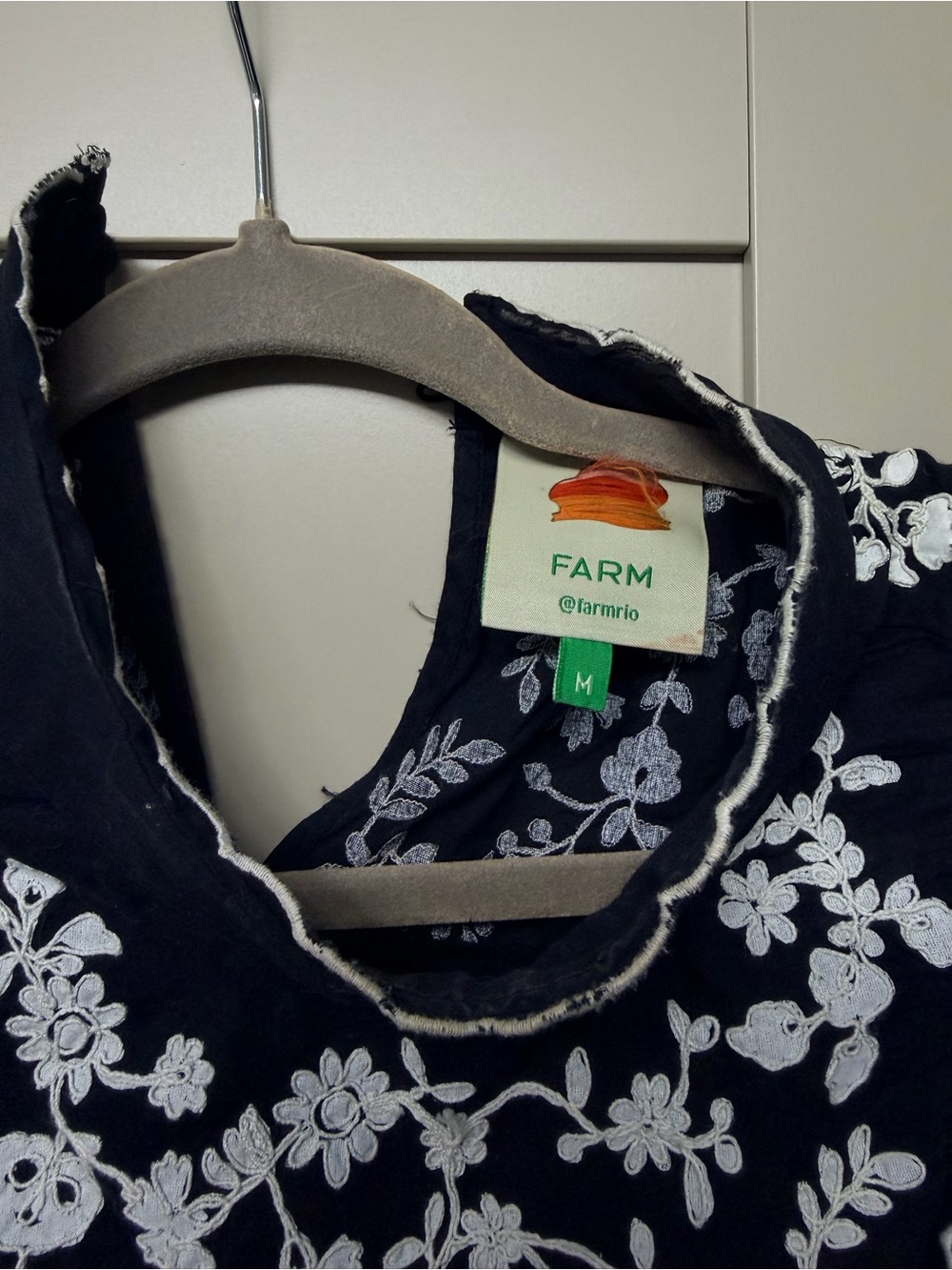 Farm Rio Black Embroidered Floral Womens' Dress MEDIUM - Picture 3 of 8